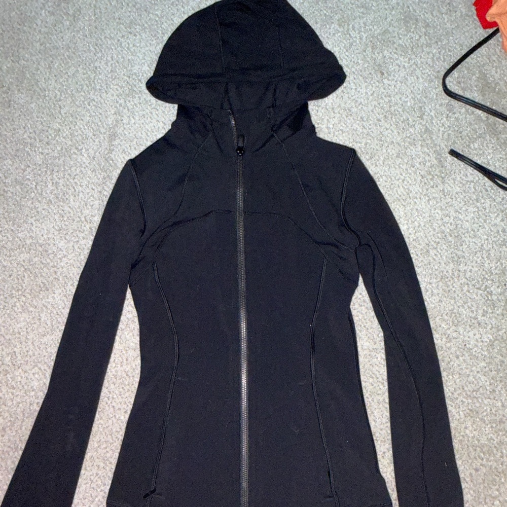 black hooded define jacket